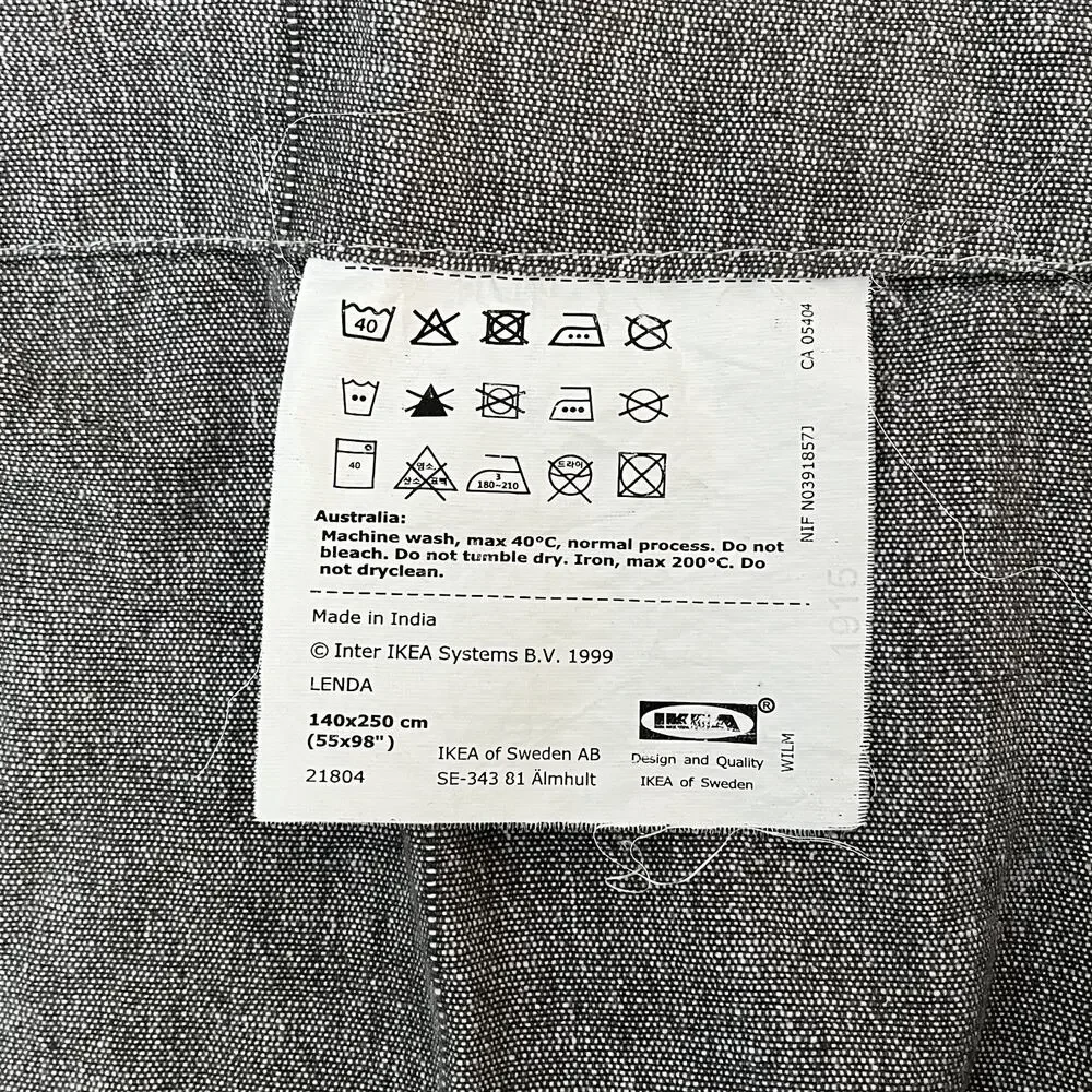 Ikea LENDA Light Gray Curtains 2 Panels Cotton 55